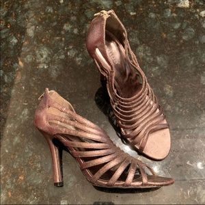 Bronze Strappy Heels